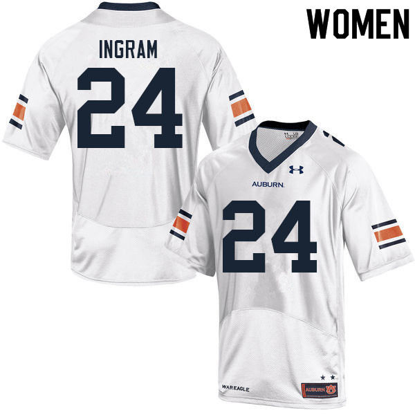 Women #24 Jordon Ingram Auburn Tigers College Football Jerseys Sale-White - Click Image to Close